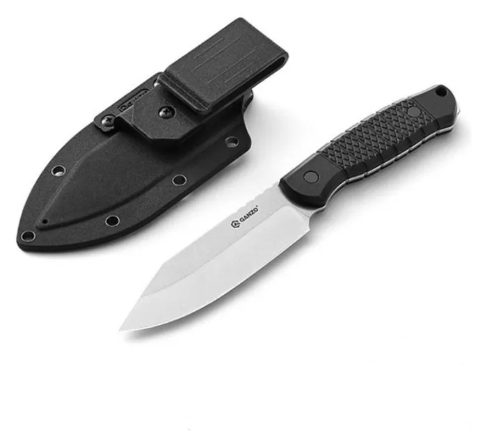 Нож фиксированный охотничий Ganzo Рatriot G808 (12.5 см) 8Cr14/ABS черный с чехлом