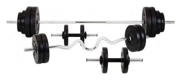 Чотири грифи + 85 кг дисків