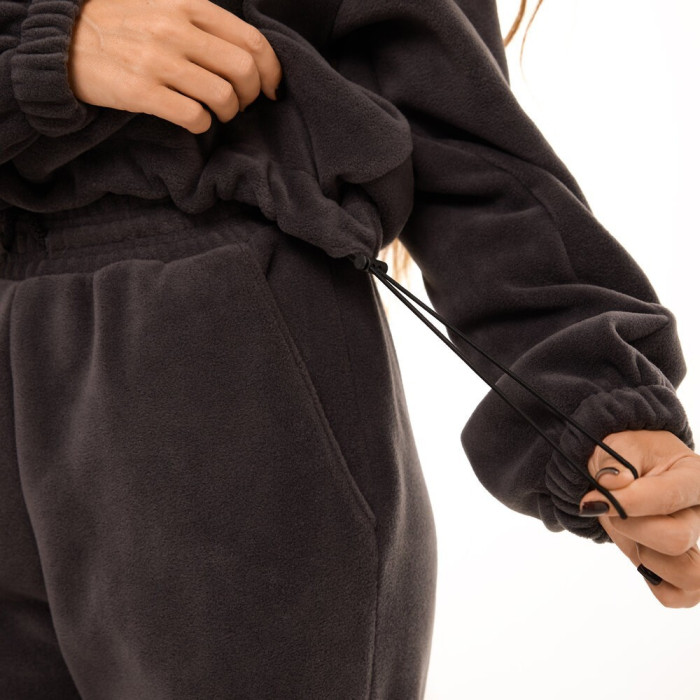 Темно-серый зимний костюм флисовый. Теплый костюм женский Pobedov Huggi женский