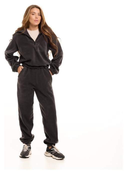 Темно-серый зимний костюм флисовый. Теплый костюм женский Pobedov Huggi женский