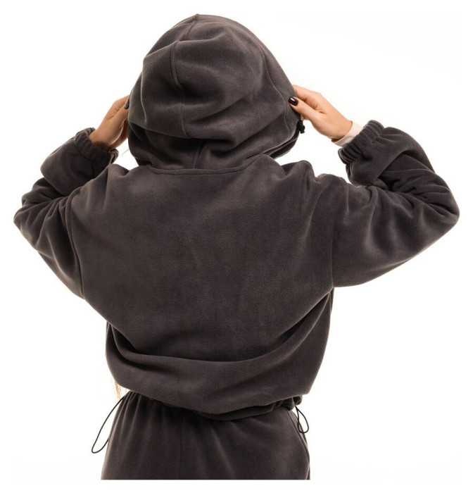 Темно-серый зимний костюм флисовый. Теплый костюм женский Pobedov Huggi женский