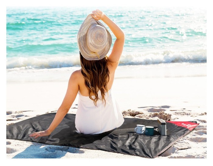 Килимок для пікніка водостійкий надлегкий Naturehike Moisture Picnic Mat NH17D050-B, 145x100 см, чорний, укр, укр