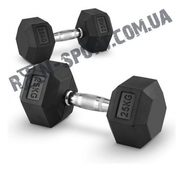 Гантели шестигранные со стойкой ряд 1-10 кг. Rubber Hexagon Dumbbell