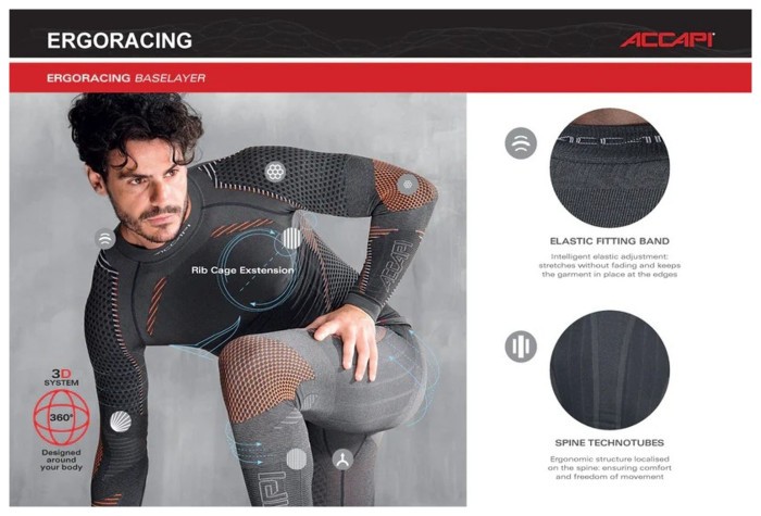 Термофутболка з довгим рукавом чоловіча Accapi Ergoracing 2025, Black/Anthracite, XS/S