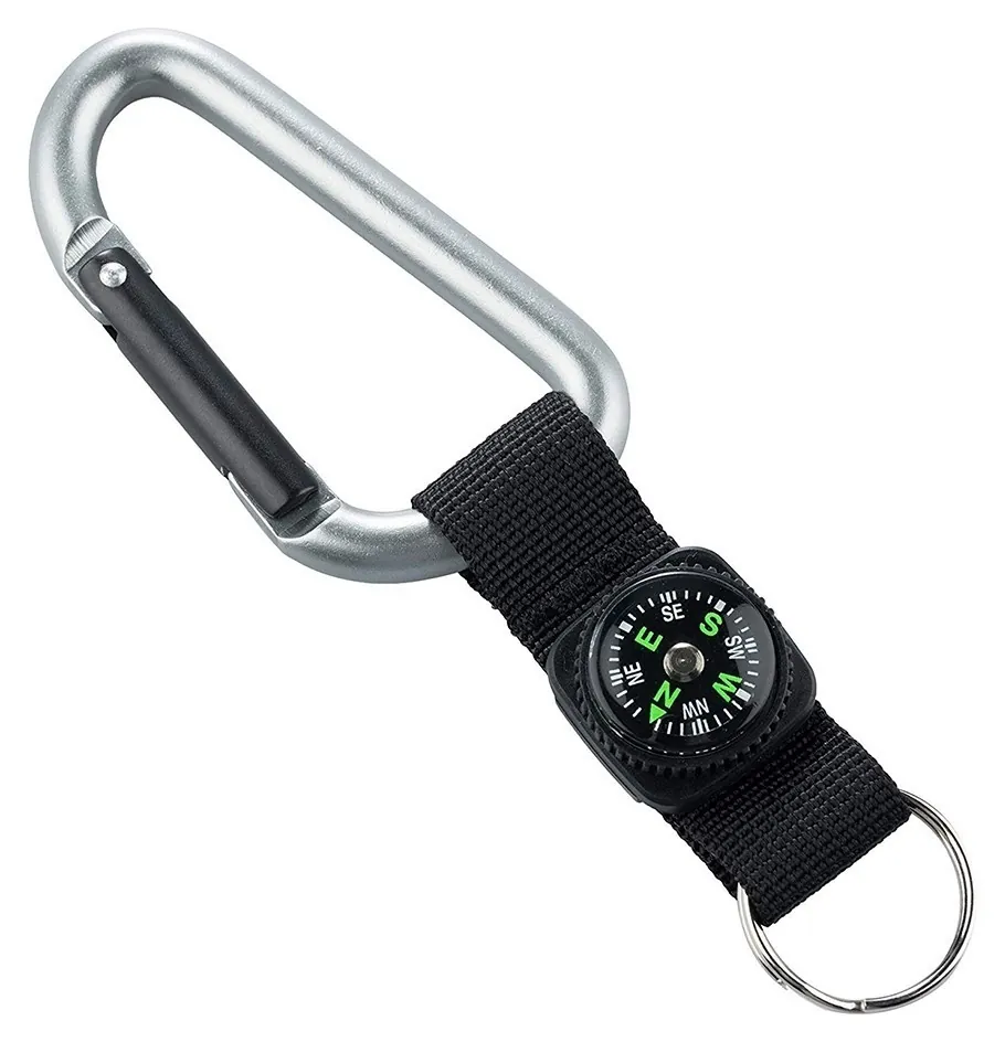 Munkees 3228 карабін 8 мм з strap, compass, keyring grey (3228-GY)