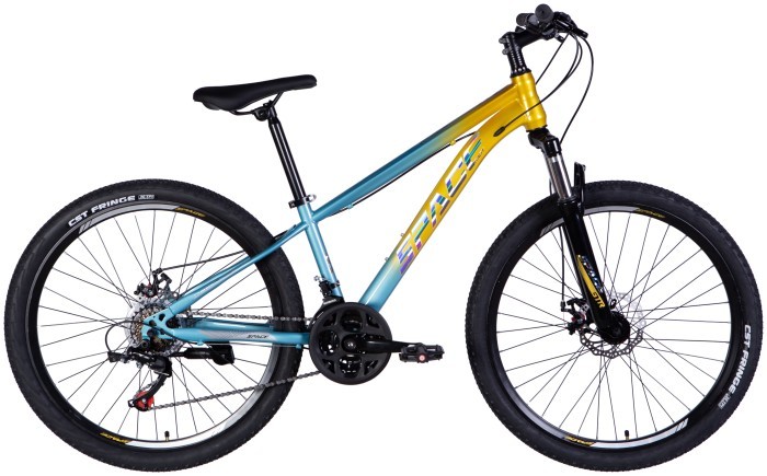 Велосипед ST 26" SPACE MARS DD FR рама-13" золотисто-блакитний 2025, укр, укр