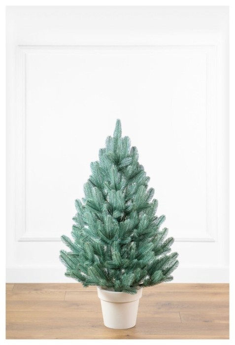 Елка литая "Лапландская" в горшке голубая