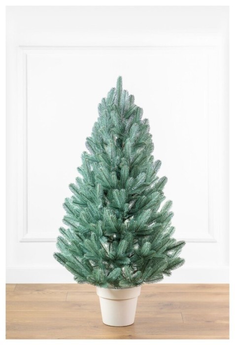 Елка литая "Лапландская" в горшке голубая