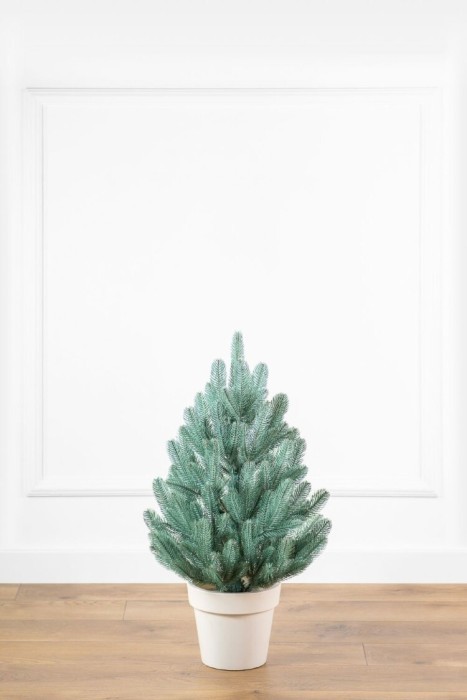 Елка литая "Лапландская" в горшке голубая