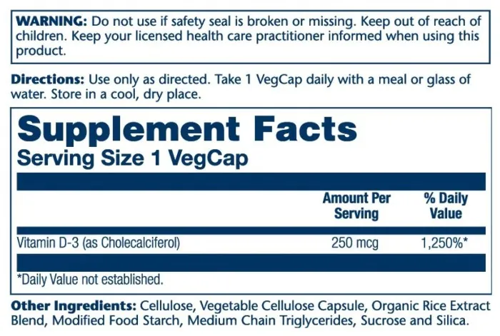Super Strength Vitamin D-3 250mcg - 60 vcaps