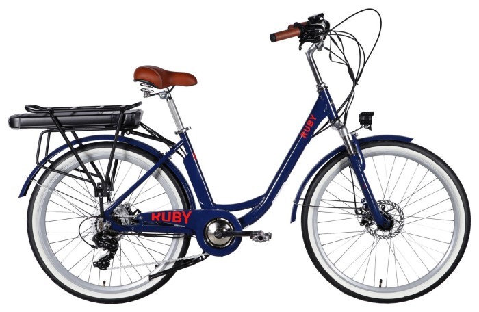 Велосипед з електроприводом 26" AL Dorozhnik eRUBY DD FR рама-17" 48B 15А*г 500Вт темно-синій 2026, укр, укр