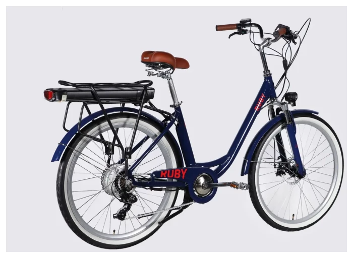 Велосипед з електроприводом 26" AL Dorozhnik eRUBY DD FR рама-17" 48B 15А*г 500Вт темно-синій 2026