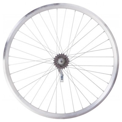 Колесо задн. VLT 26" AL 36H двост. дорожн. silver; Втулка тормозна VELOSTEEL (Чехія) на гайках