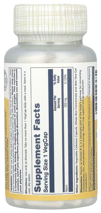 Niacin 500mg - 100 vcaps