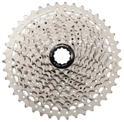 Кассета 10-k 11-46T SUN RACE MS2 MTB, стальной паук, Metallic Silver