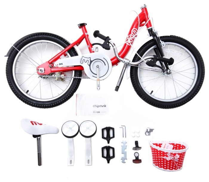 Велосипед дитячий RoyalBaby Chipmunk MM Girls 16", OFFICIAL UA, червоний