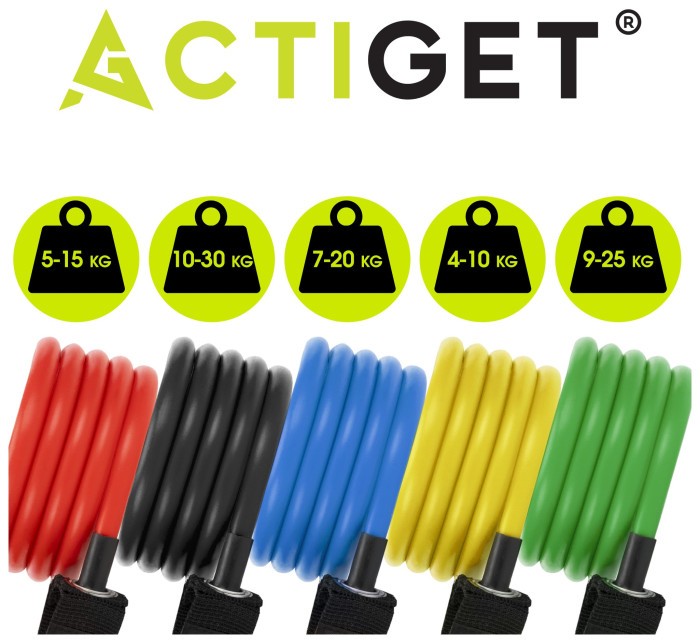 Набір трубчастих еспандерів Actiget 5 шт 4-30 кг ACT0048