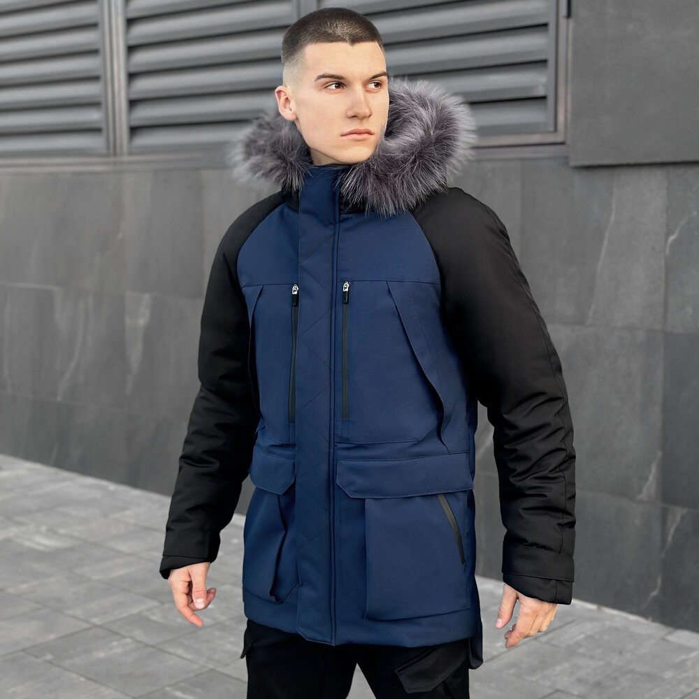 Парка чоловіча зимова з капюшоном Pobedov Seniora Udacha Gray