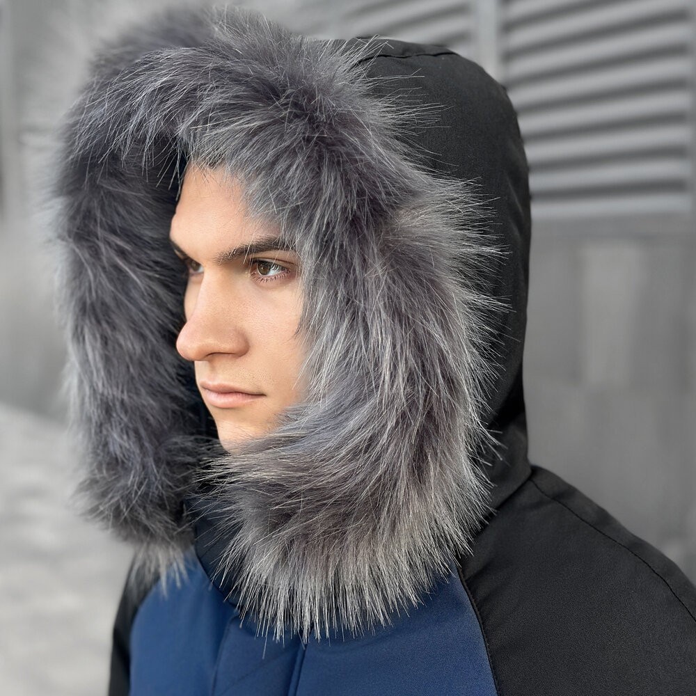 Парка чоловіча зимова з капюшоном Pobedov Seniora Udacha Gray