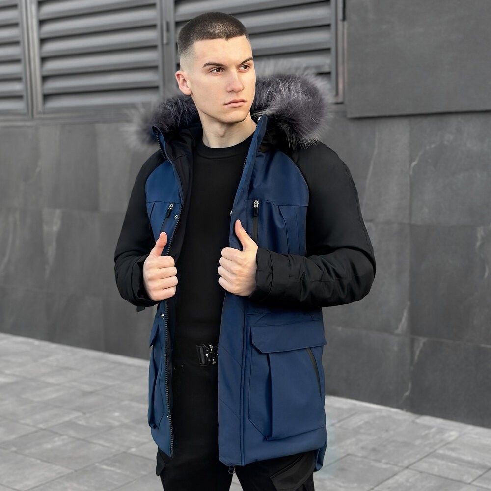 Парка чоловіча зимова з капюшоном Pobedov Seniora Udacha Gray