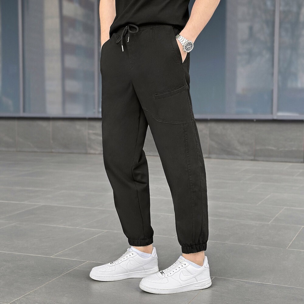 Чоловічі чорні джогери весняні з кишенями Pobedov Vortex