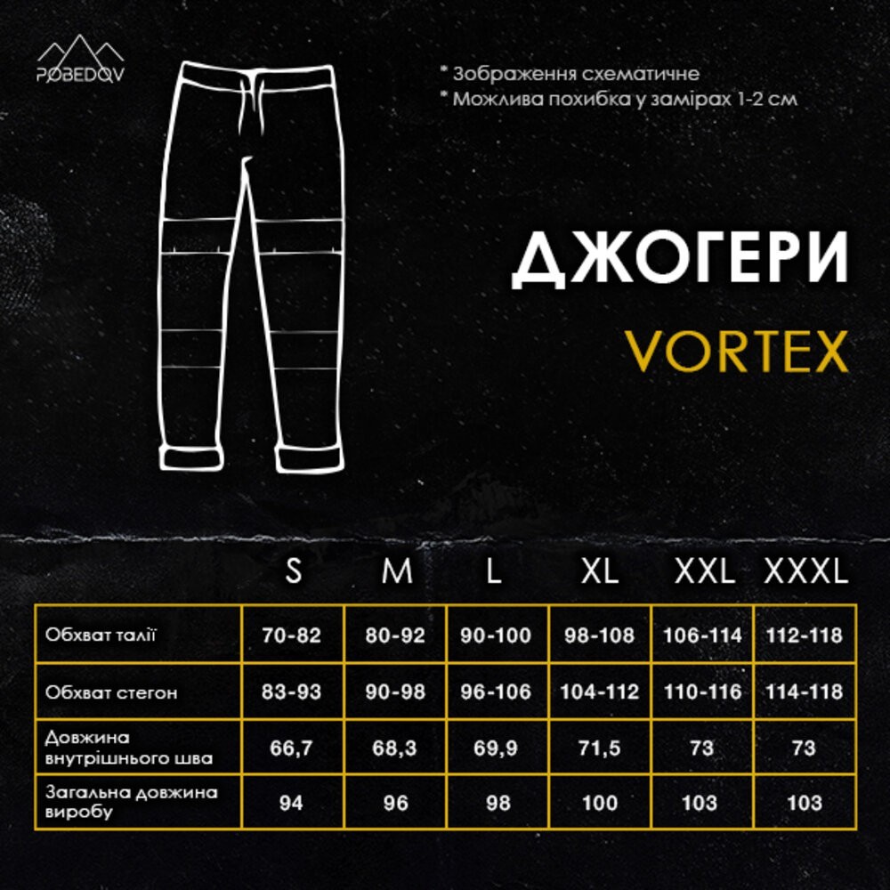 Чоловічі чорні джогери весняні з кишенями Pobedov Vortex, укр, укр