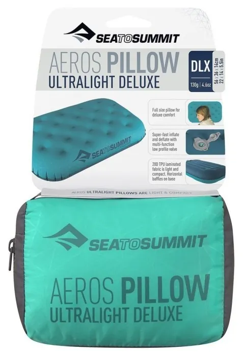 Подушка надувная Sea to Summit Aeros Ultralight Pillow Deluxe, 14х56х36см, Sea Foam