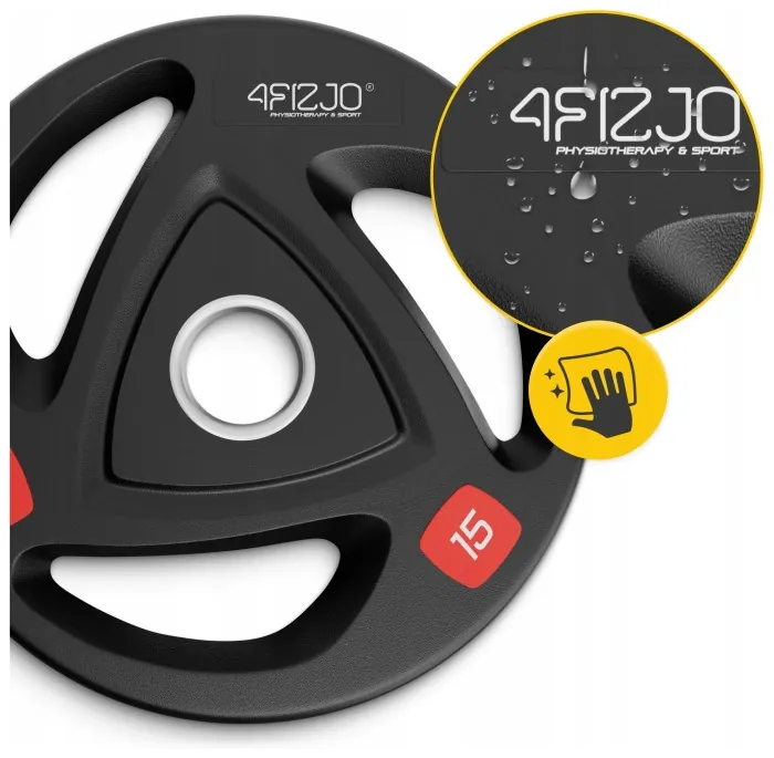 Диск олимпийский 4FIZJO 2 x 15 кг 51 мм металлический, прорезиненный Black (P-5905973401272)