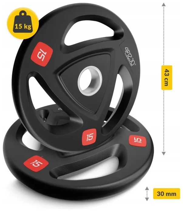 Диск олимпийский 4FIZJO 2 x 15 кг 51 мм металлический, прорезиненный Black (P-5905973401272)