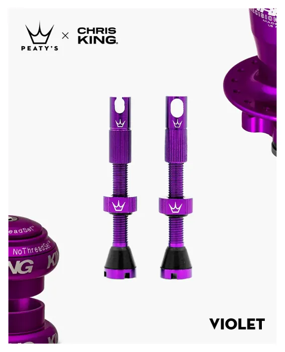 Ніпелі Peaty's x Chris King Tubeless Valves, 42mm, Violet