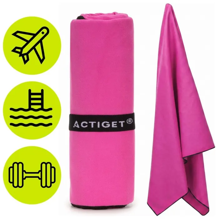 Рушник спортивний Actiget 180 x 100 см з мікрофібри ACT0187 Pink