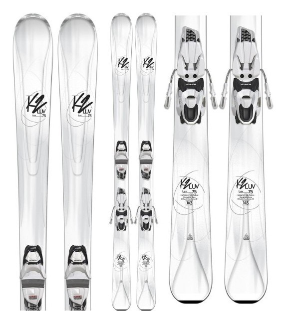 Ліжі гірські (комплект) K2 LUV 75+ERP 10 156см White/grey/black (10B0407.171.1+10B1016.171.1)