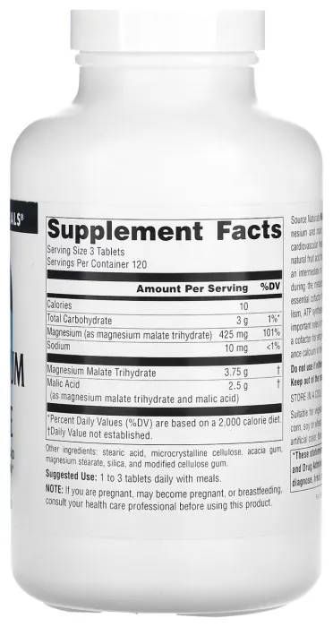 Magnesium Malate 1250mg - 360 tabs