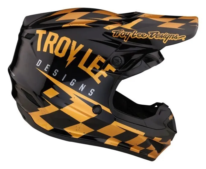 Мотошолом TLD SE4 POLYACRYLITE HELMET RACE SHOP [BLACK/GOLD] XL