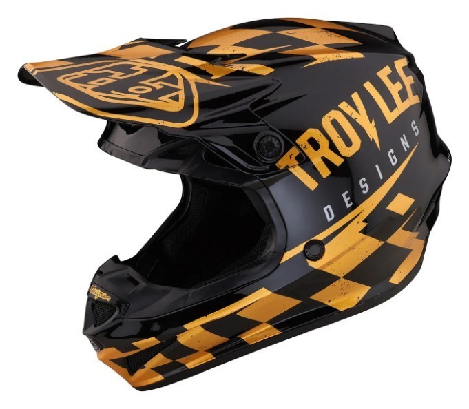 Мотошолом TLD SE4 POLYACRYLITE HELMET RACE SHOP [BLACK/GOLD] XL