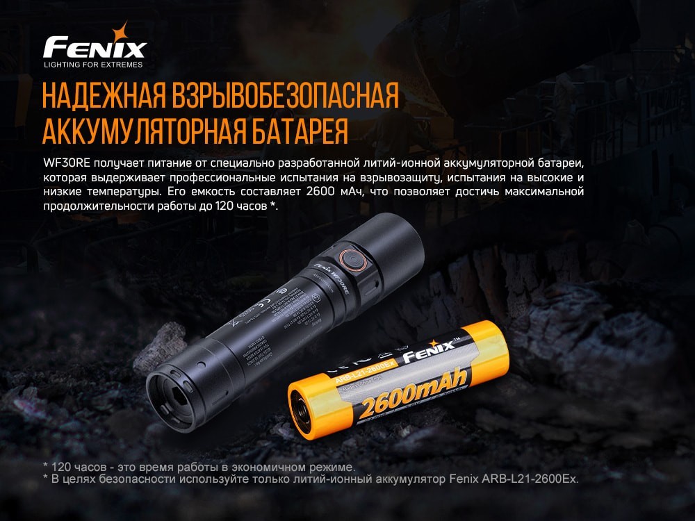 Ліхтар ручний вибухобезпечний Fenix WF30RE, укр, укр