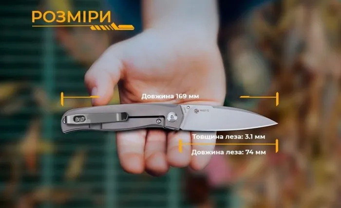 Нож складной карманный Ruike M662-TZ, (7.4 см) steel 154СМ/TC4 (титан) + G10 черный