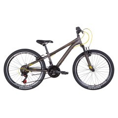 Велосипед 24&quot; Discovery RIDER AM 2022 (темно-серебристый с желтым (м)) 