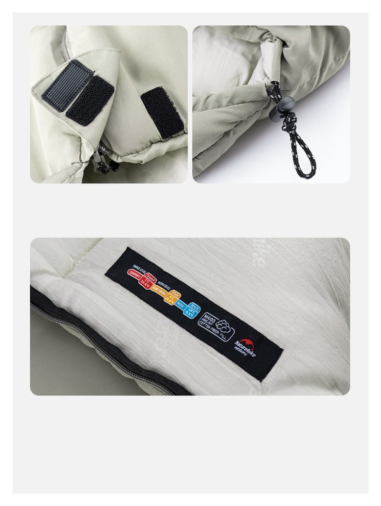 Спальный мешок с капюшоном с обычным мешком для хранения Naturehike M300 CNK2350WS023, зеленый, левый