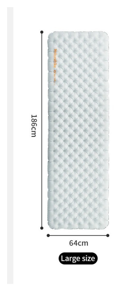 Матрац надувний одномісний UL Naturehike CNK2450WS012, 186*64, сірий