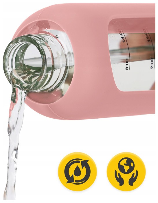 Бутылка для воды спортивная 4FIZJO 750 мл стеклянная Pink (P-5905973404204)