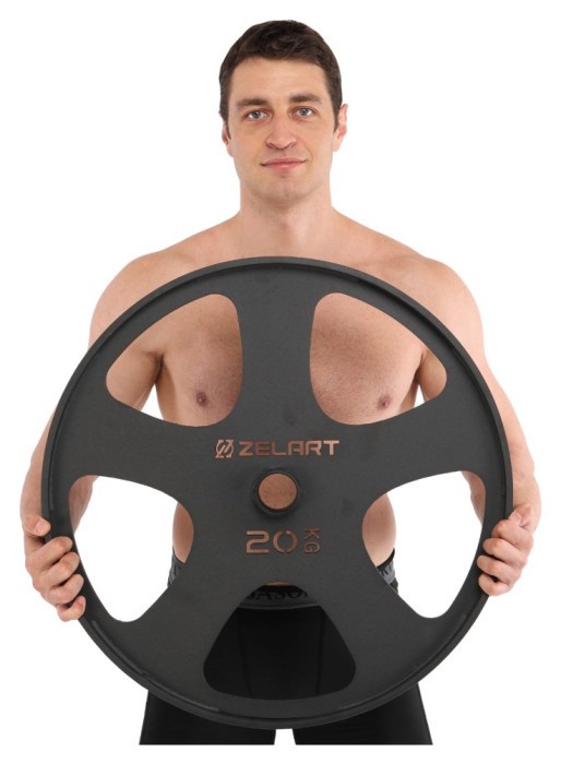 Блинчики диски стальные для становой тяги Deadlift Pulling Weight Plates Zelart TA-6961-20 20кг