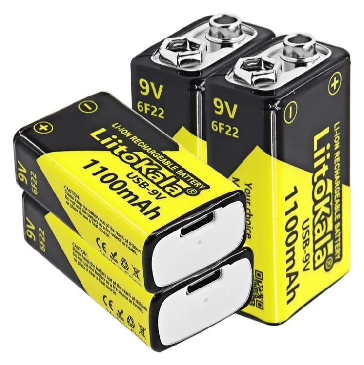 Набір акумуляторів з 4 шт LiitoKala Lii-USB-9V + USB Type-C кабель зарядки (FNR_Lii-USB-9V4in1)