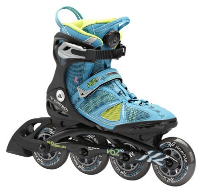 Роликовые коньки для взрослых K2 VO2 90 BOA W 39 (8.0US) 250мм Black/ligth blue/lime (3040105)