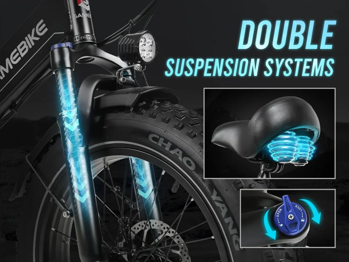 Электровелосипед Samebike LOTDM200-II (750 Вт, 13 А*ч, 48 В), колеса 20", с ручкой газа, серый