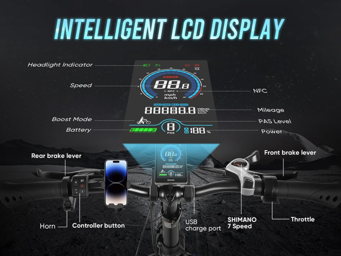 Электровелосипед Samebike LOTDM200-II (750 Вт, 13 А*ч, 48 В), колеса 20", с ручкой газа, серый