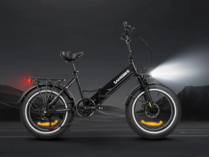 Электровелосипед Samebike LOTDM200-II (750 Вт, 13 А*ч, 48 В), колеса 20", с ручкой газа, серый
