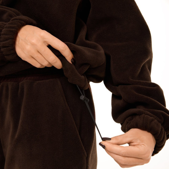 Шоколадный зимний костюм флисовый. Теплый костюм женский Pobedov Huggi женский