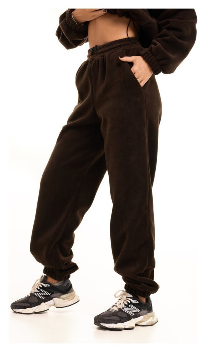 Шоколадный зимний костюм флисовый. Теплый костюм женский Pobedov Huggi женский