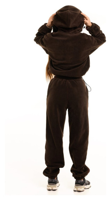 Шоколадный зимний костюм флисовый. Теплый костюм женский Pobedov Huggi женский